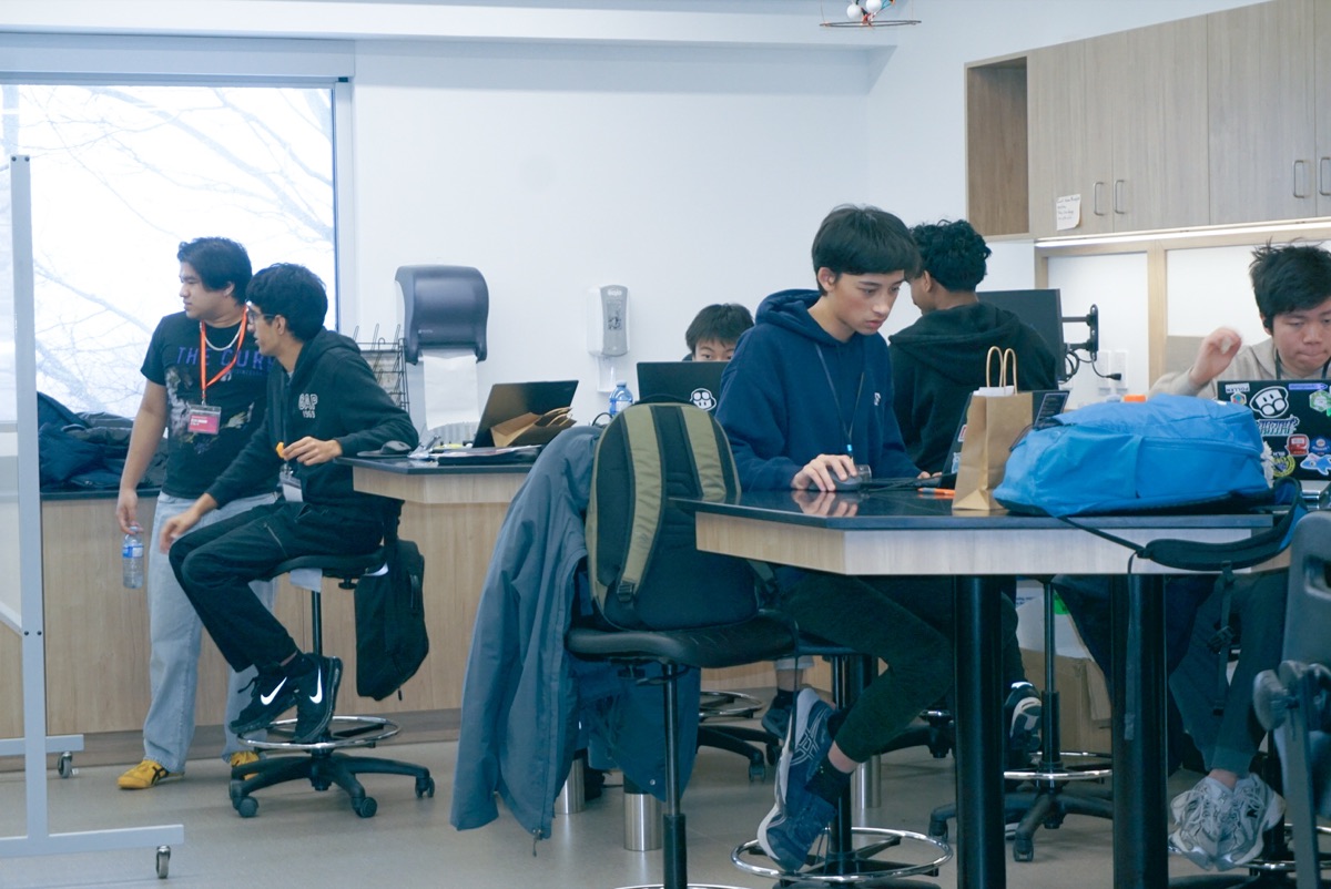 Students working on their projects at MathHacks 1.0